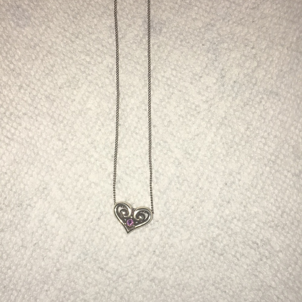 Brighton necklace with heart with amethyst stone.